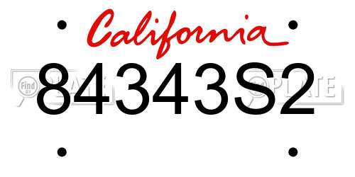 84343S2 California License Plate