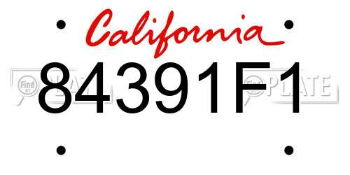84391F1 California License Plate
