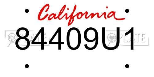 84409U1 California License Plate