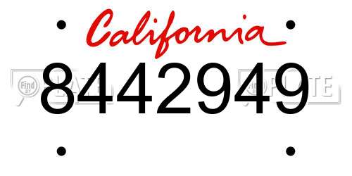 8442949 California License Plate