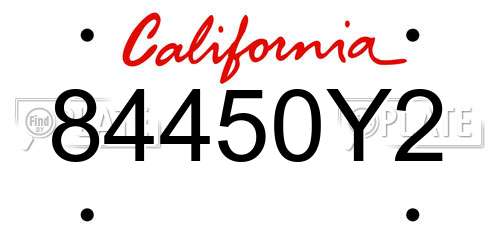 84450Y2 California License Plate
