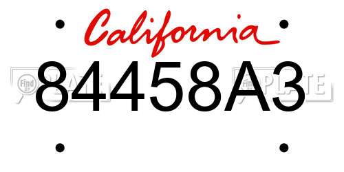 84458A3 California License Plate