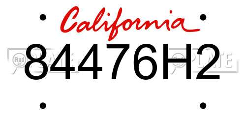 84476H2 California License Plate