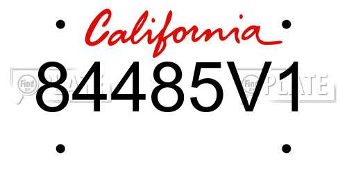 84485V1 California License Plate