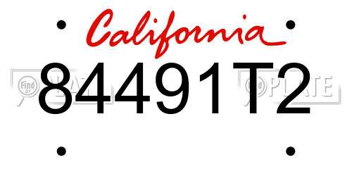84491T2 California License Plate