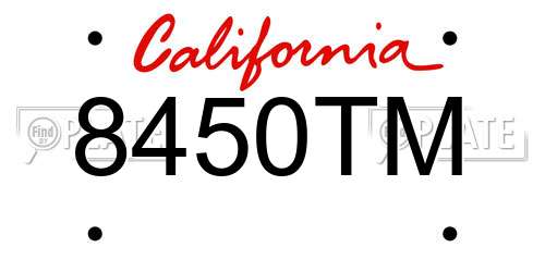 8450TM California License Plate