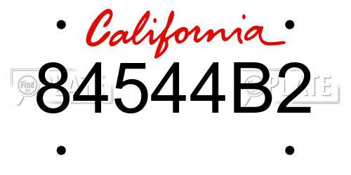 84544B2 California License Plate