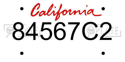 84567C2 California License Plate