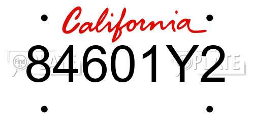 84601Y2 California License Plate