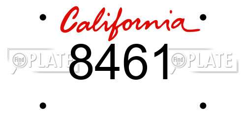 8461 California License Plate