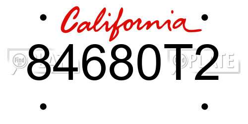 84680T2 California License Plate