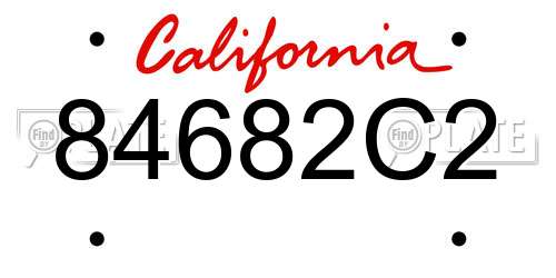 84682C2 California License Plate