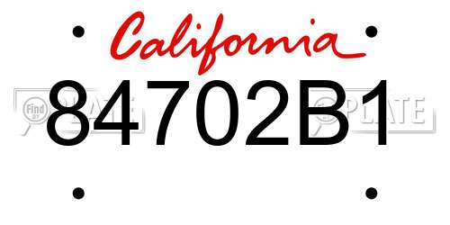 84702B1 California License Plate