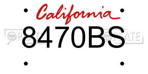 8470BS California License Plate