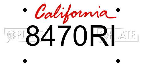 8470RI California License Plate