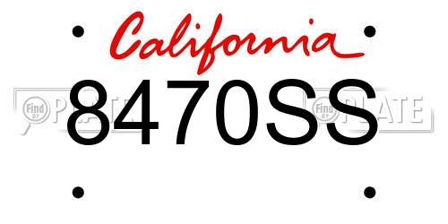 8470SS California License Plate
