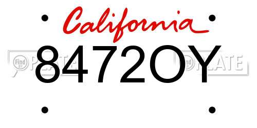 8472OY California License Plate