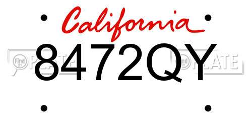 8472QY California License Plate