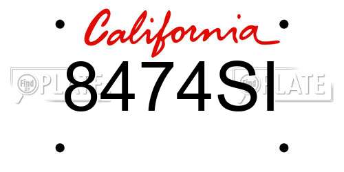 8474SI California License Plate