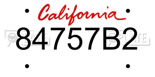 84757B2 California License Plate