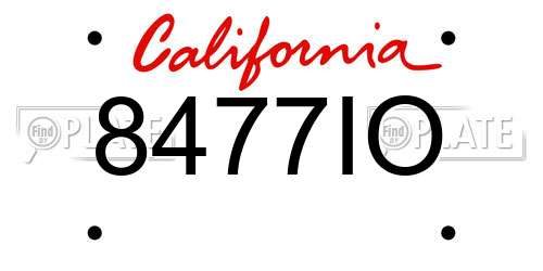 8477IO California License Plate