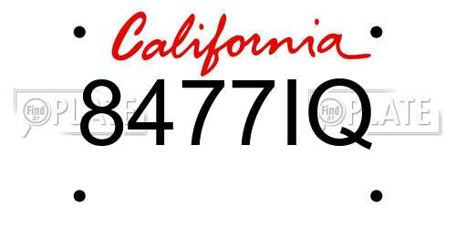 8477IQ California License Plate