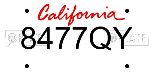 8477QY California License Plate