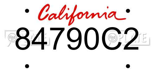 84790C2 California License Plate