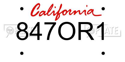 847OR1 California License Plate