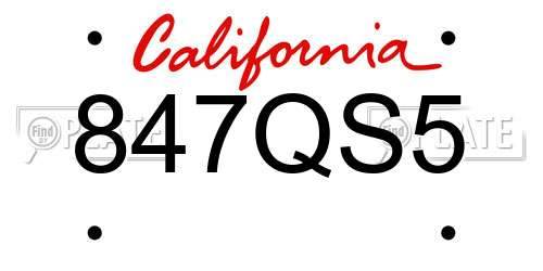847QS5 California License Plate