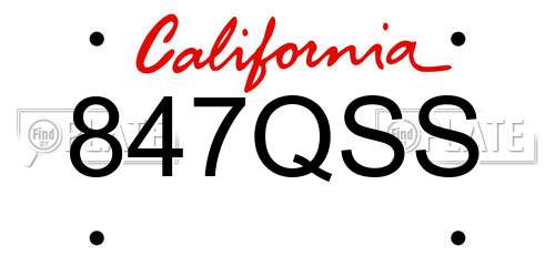 847QSS California License Plate