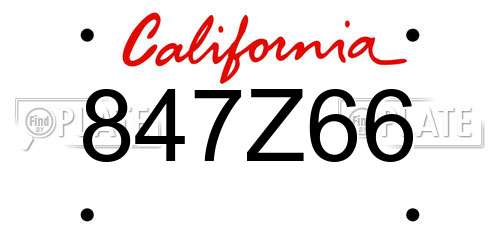 847Z66 California License Plate