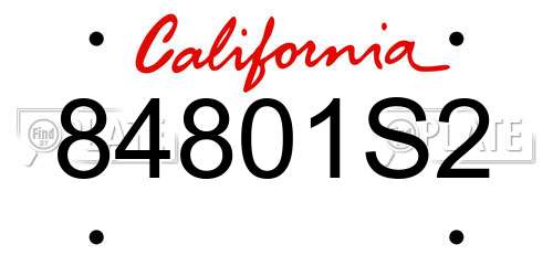 84801S2 California License Plate