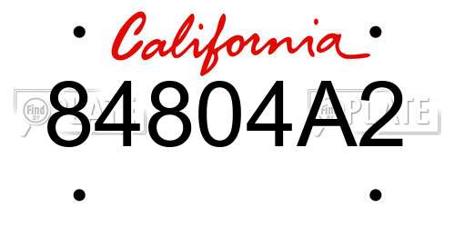 84804A2 California License Plate