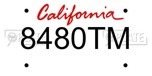 8480TM California License Plate