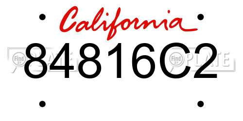 84816C2 California License Plate