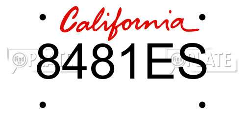 8481ES California License Plate