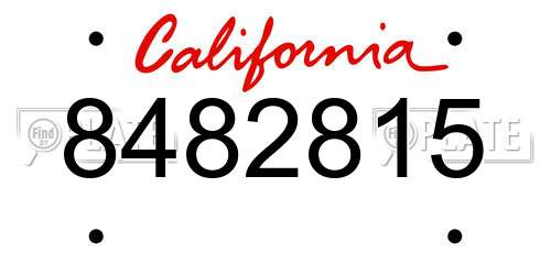 8482815 California License Plate