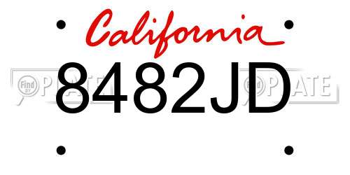 8482JD California License Plate