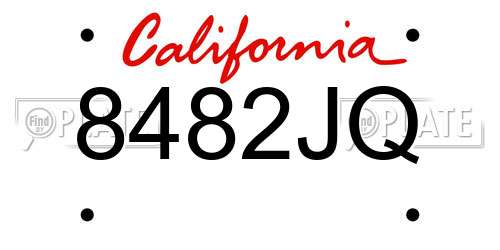 8482JQ California License Plate