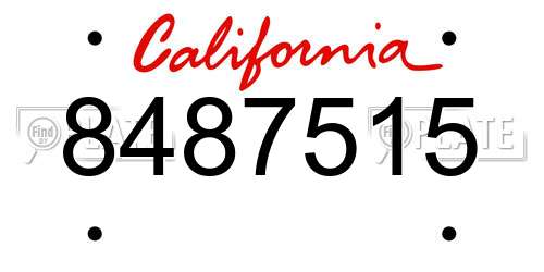 8487515 California License Plate