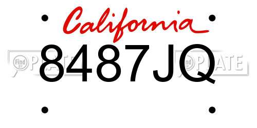 8487JQ California License Plate