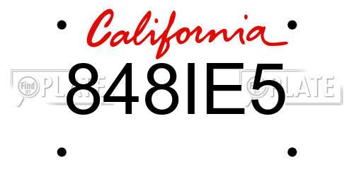 848IE5 California License Plate