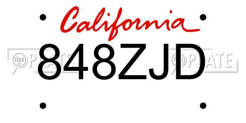 848ZJD California License Plate