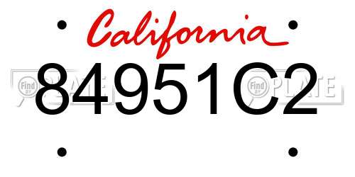 84951C2 California License Plate