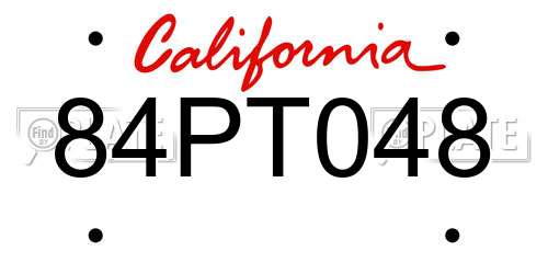 84PT048 California License Plate