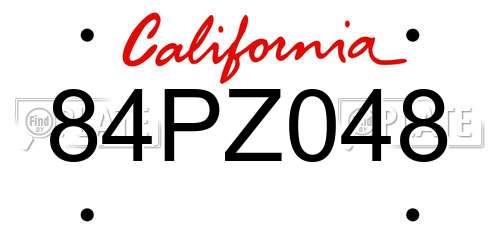 84PZ048 California License Plate