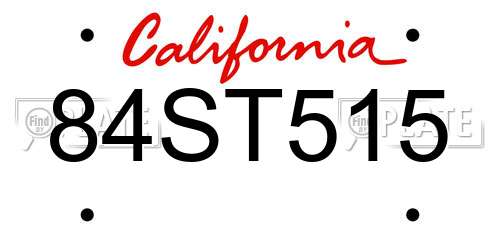 84ST515 California License Plate