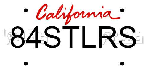 84STLRS California License Plate