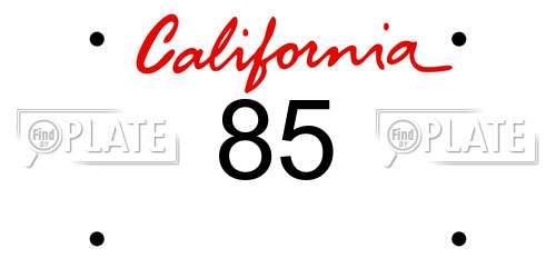 85 California License Plate